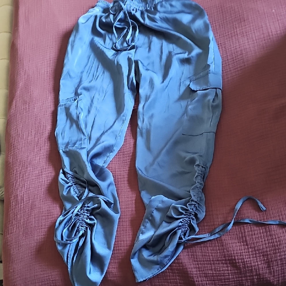 Mustard Seed Blue Ruched Pants